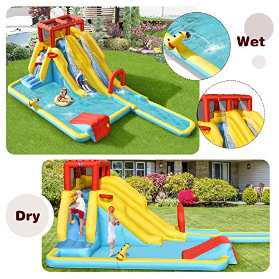 Kids Outdoor Inflatable Water Slide - 3-12 yaş arası çocuklar için çift