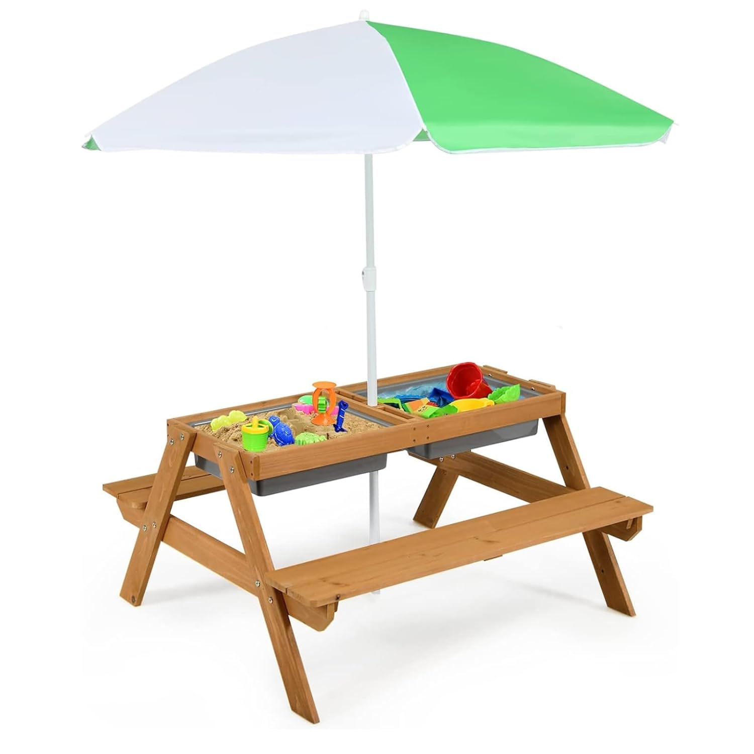 Kids Outdoor Umbrella For Table - 4'ü 1 Arada Sedir Çocuk Piknik
