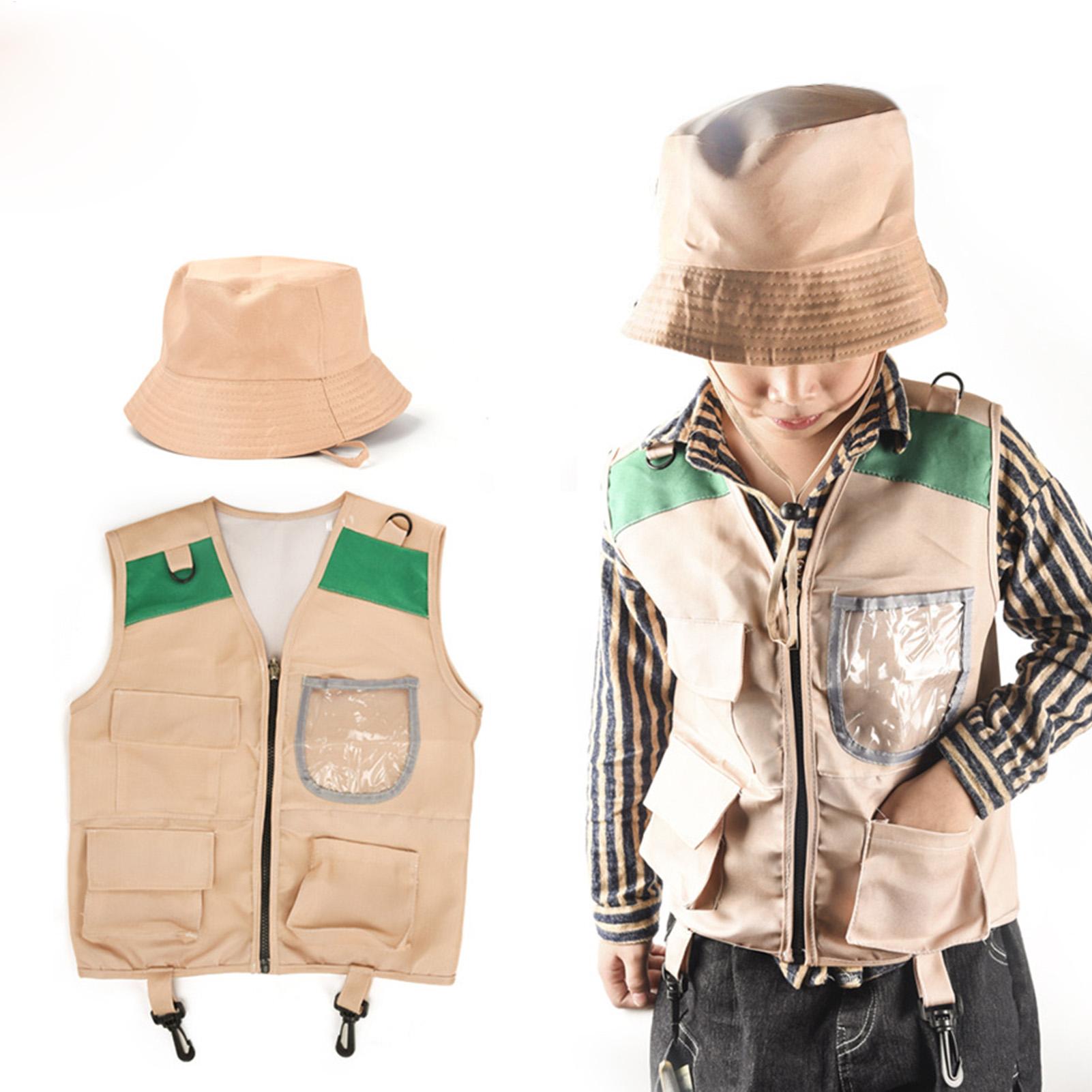 Kids Outdoor Explorer Set - Çocuklar için keşifçı şapkası ve yelek