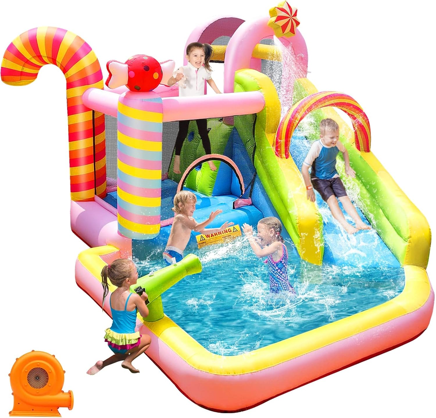 Kids Outdoor House - Çocuklar için Şişme Su Kaydıraklı Oyun