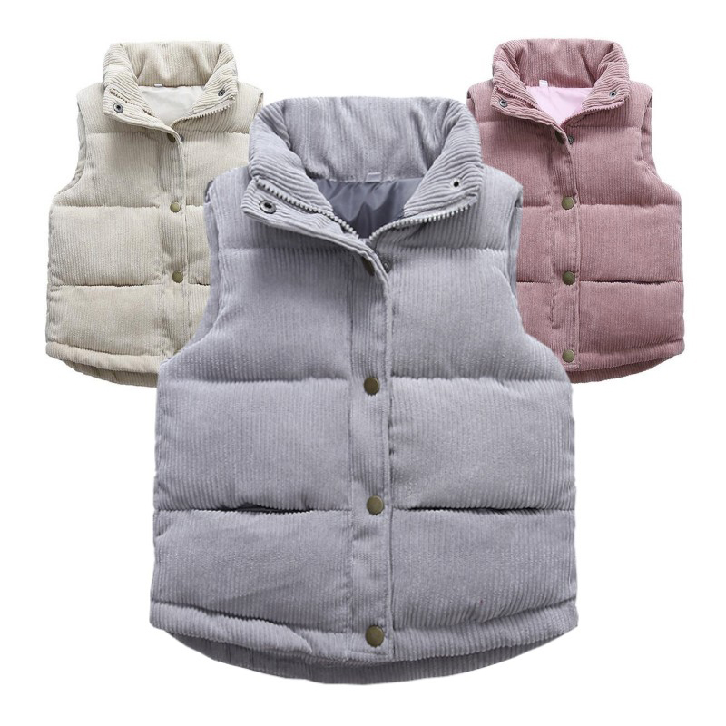 Kids Outdoor Clothing - Çocuklar erkek kız kadife yelekler kalınlaşmak