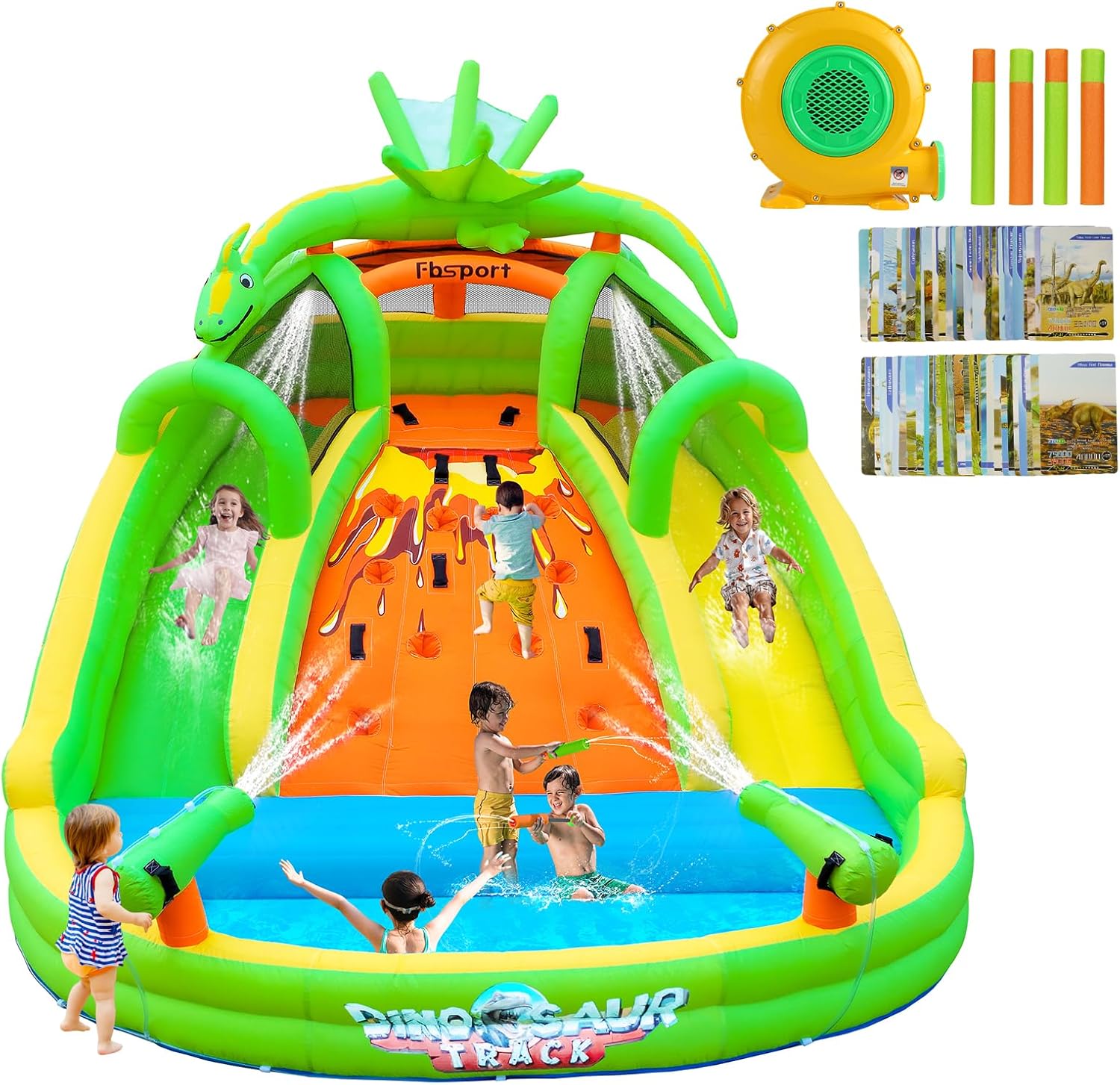 Kids Outdoor House - Çocuklar İçin Şişme Oyun Evi, Kaydıraklı,