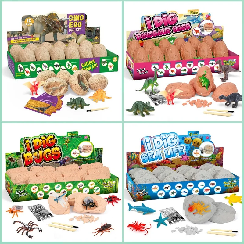 Kids Outdoor Excavator - 12 adet arkeolojik dinozor yumurtası kazı