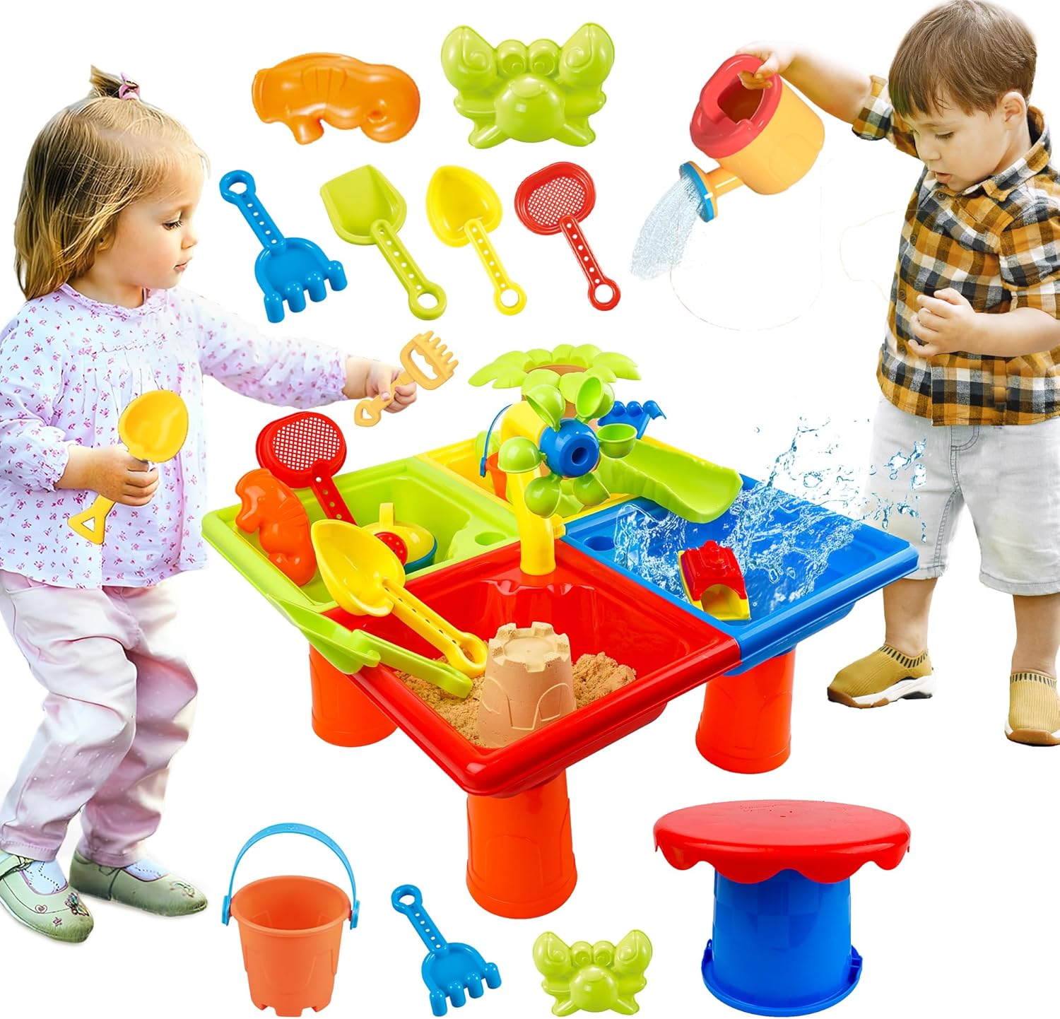 Kids Outdoor Sensory Table - 4 In 1 Çocuklar Su ve