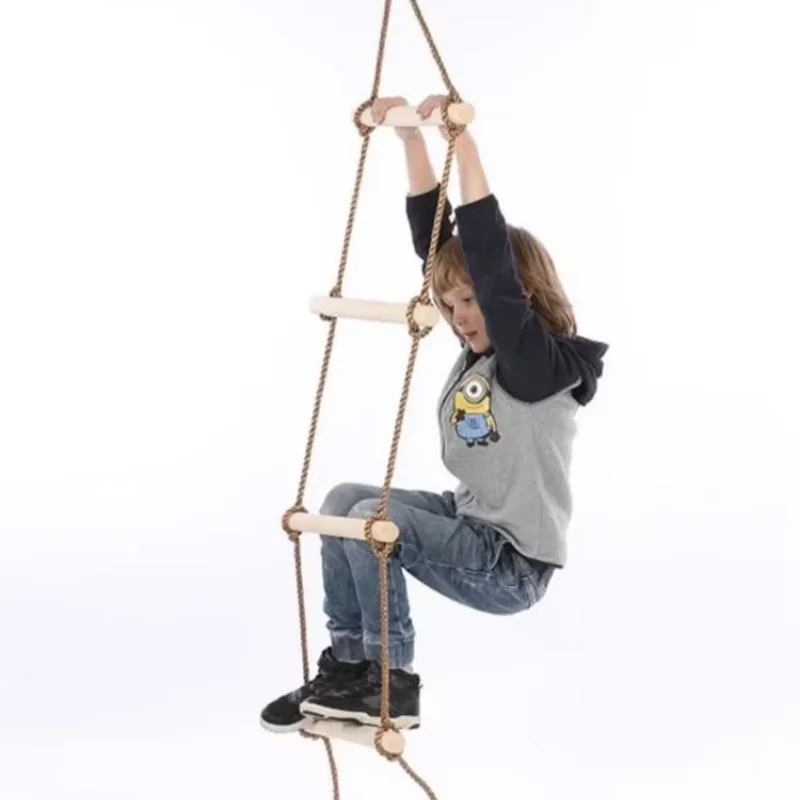 Kids Outdoor Ladder - Çocuklar için Tırmanma Halatı Merdiveni Ahşap