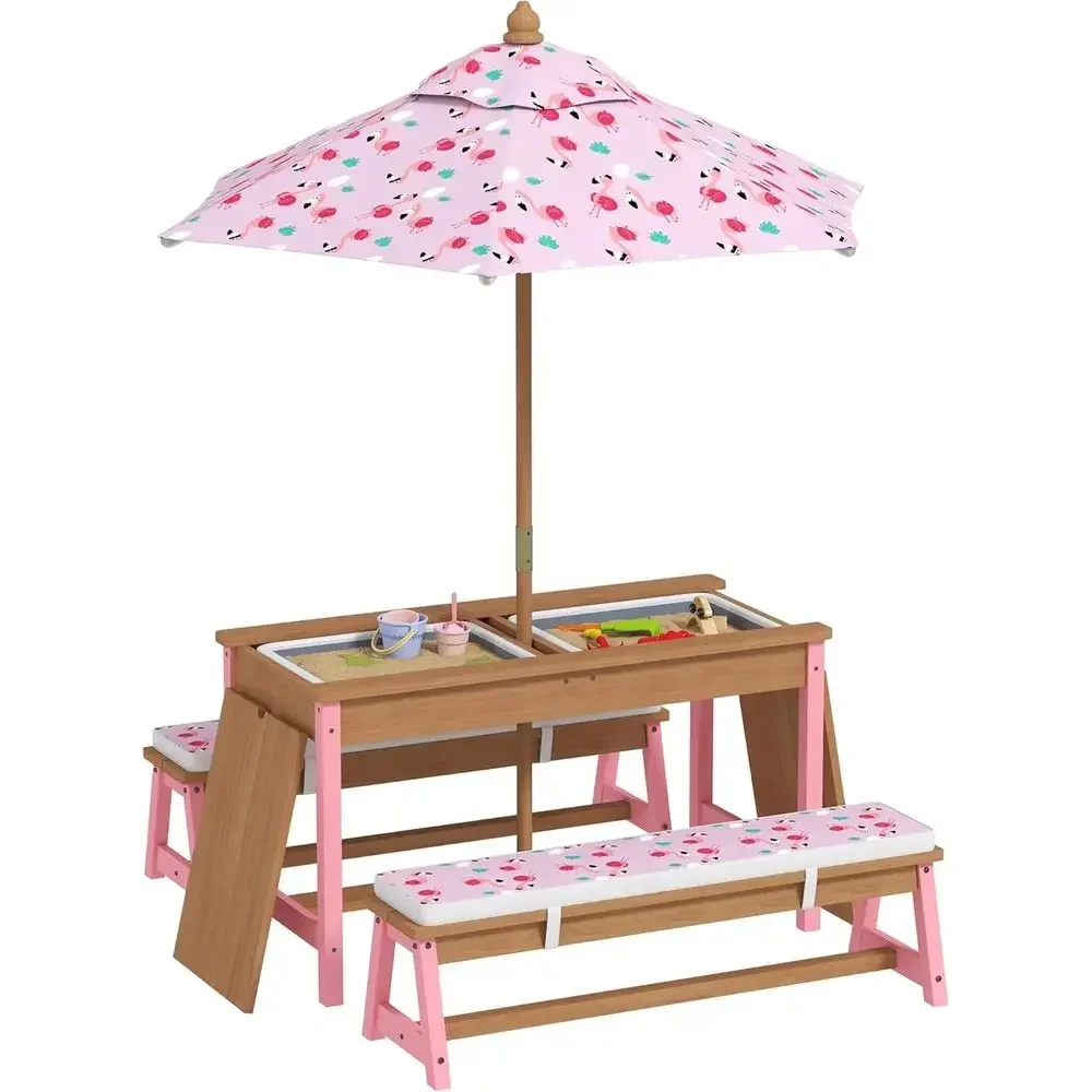 Kids Outdoor Umbrella For Table - Şemsiye, Minderler ve Saklama Kutularıyla Birlikte