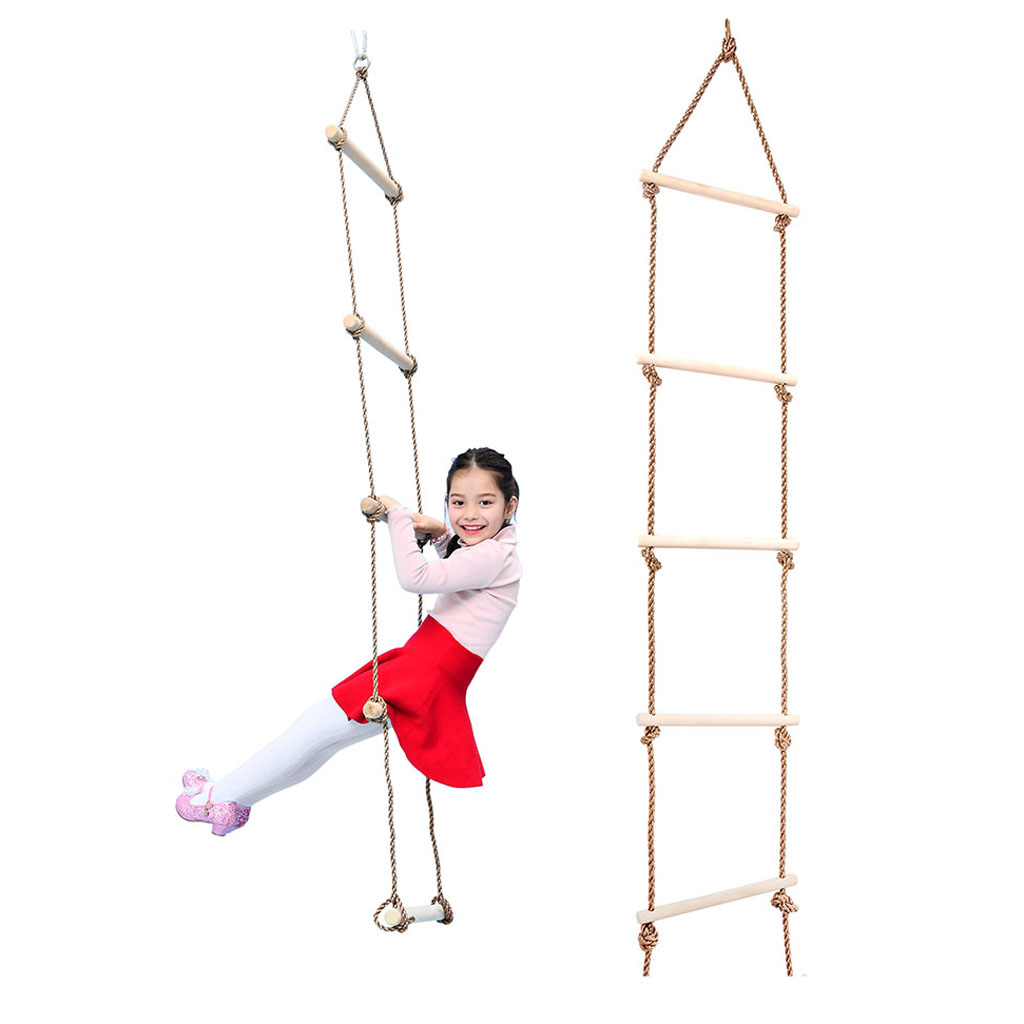 Kids Outdoor Ladder - Çocuklar Tırmanma Ahşap Halat Merdiven Çocuklar