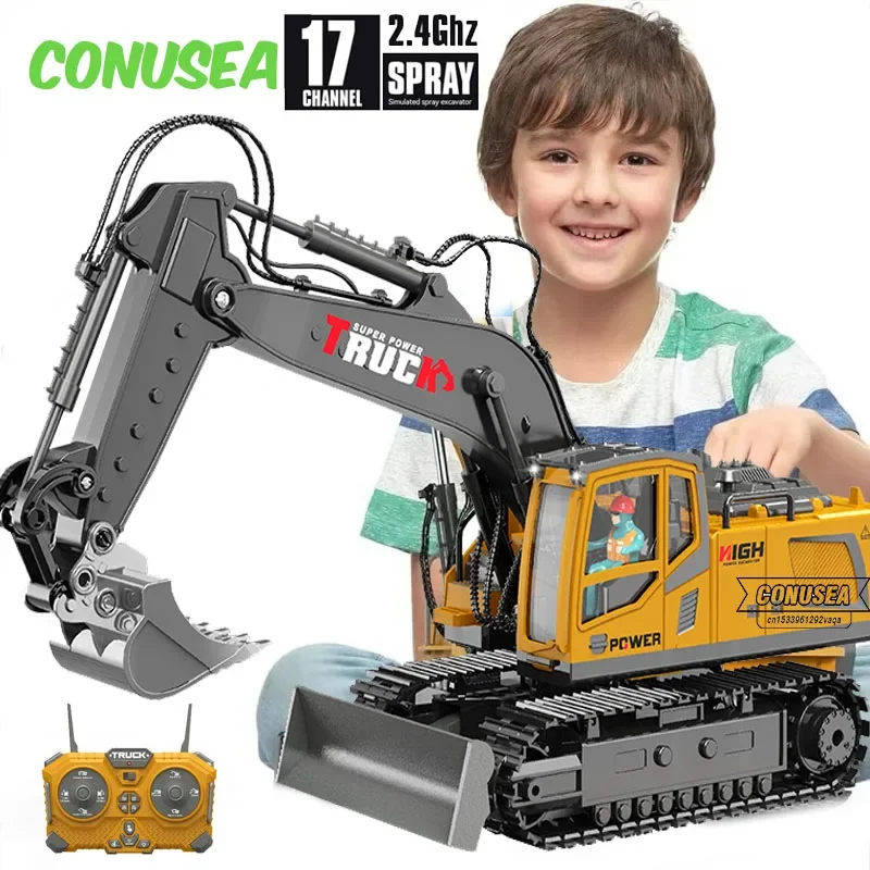 Kids Outdoor Excavator - 12/15/17CH Rc Ekskavatör Alaşım Kamyon Oyuncak