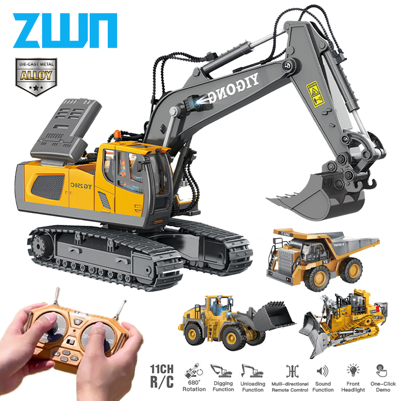 Kids Outdoor Excavator - ZWN 2.4G uzaktan kumanda ekskavatör DAMPERLİ