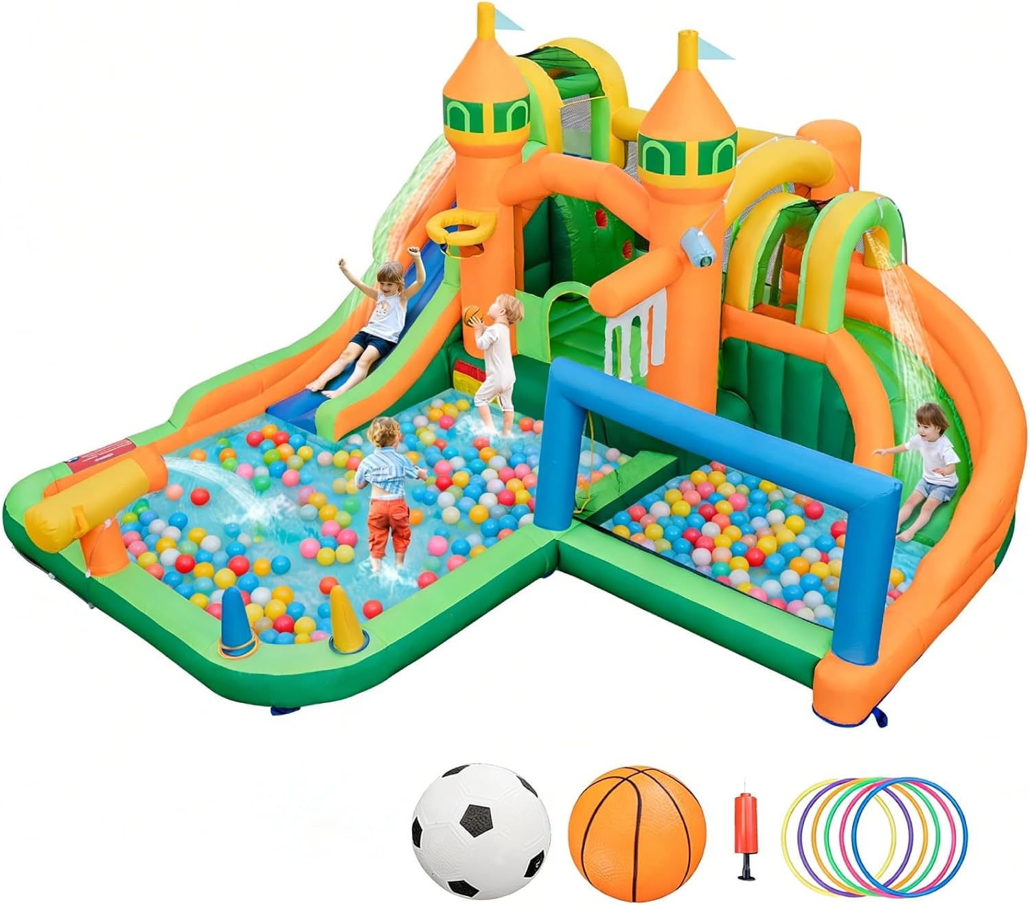 Kids Outdoor House - 9'u 1 Arada Şişme Su Parkı