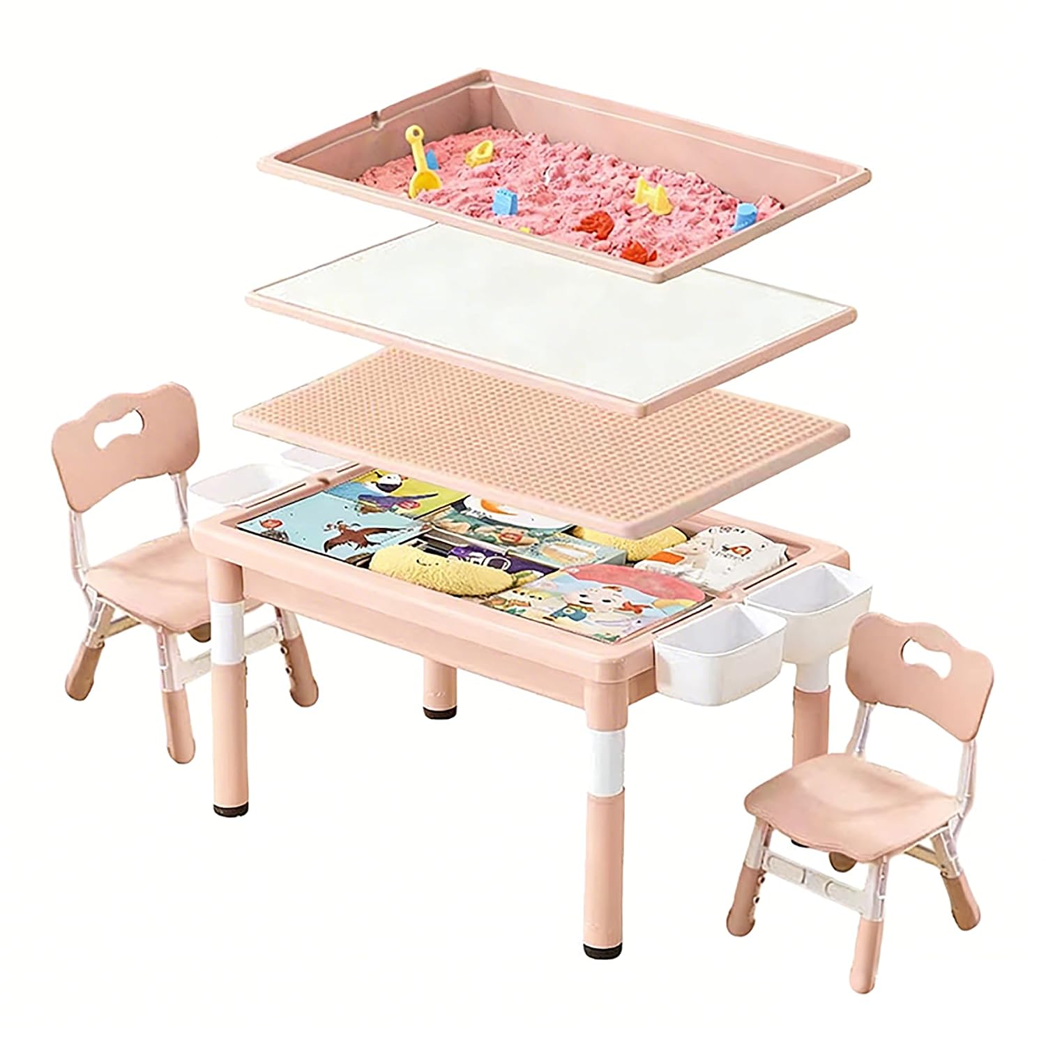 Kids Outdoor Sensory Table - Çocuk Aktivite Masası, Depolama Alanlı, İç