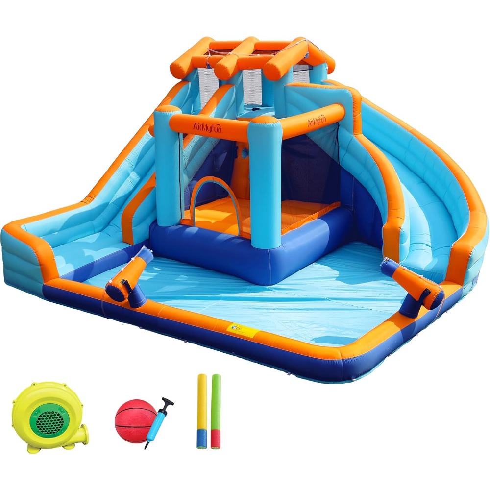 Kids Outdoor House - Büyük Su Kaydıraklı Zıplama Evi, Su