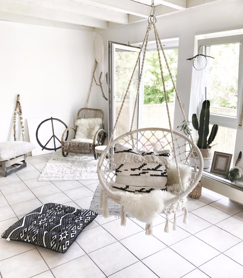 Kids Outdoor Hammock Swing - 2025 İskandinav Bahçe El Yapımı Örme