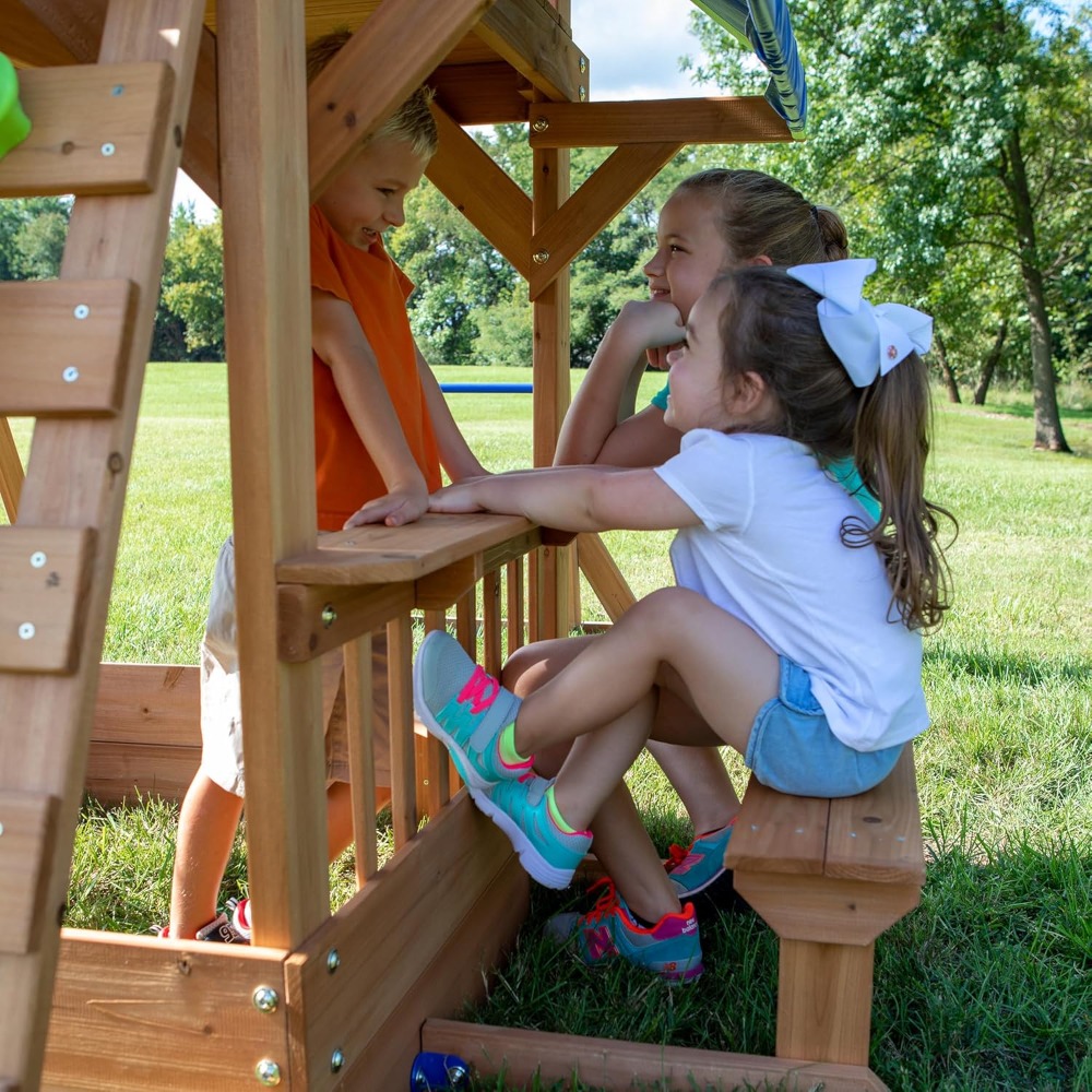 Kids Outdoor Monkey Bar Set - ABD'den Gönderilen Sedir Ağacı Bahçe Salıncağı
