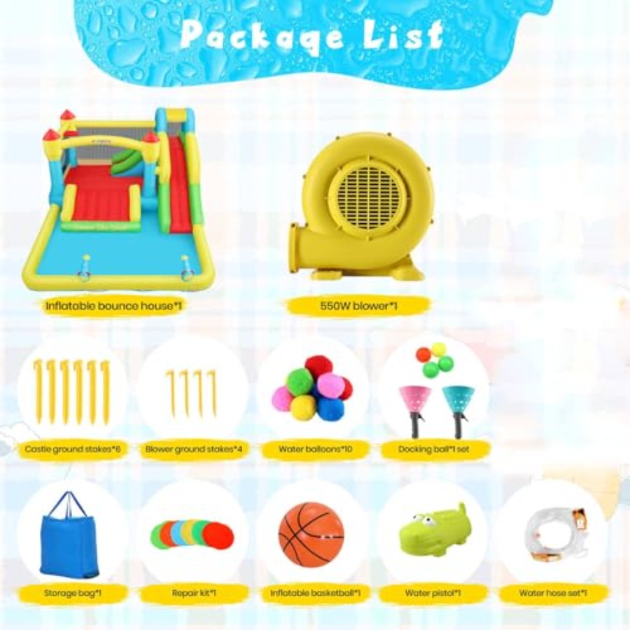 3-12 yaş arası çocuklar için a - Kids Outdoor Inflatable Water Slide incelemesi ve fiyatı