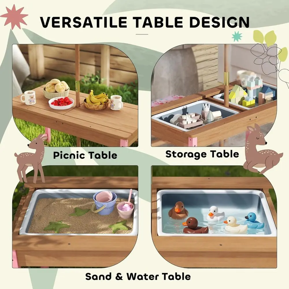 Ahşap Piknik Masası Seti, Şems - Kids Outdoor Umbrella For Table incelemesi ve fiyatı