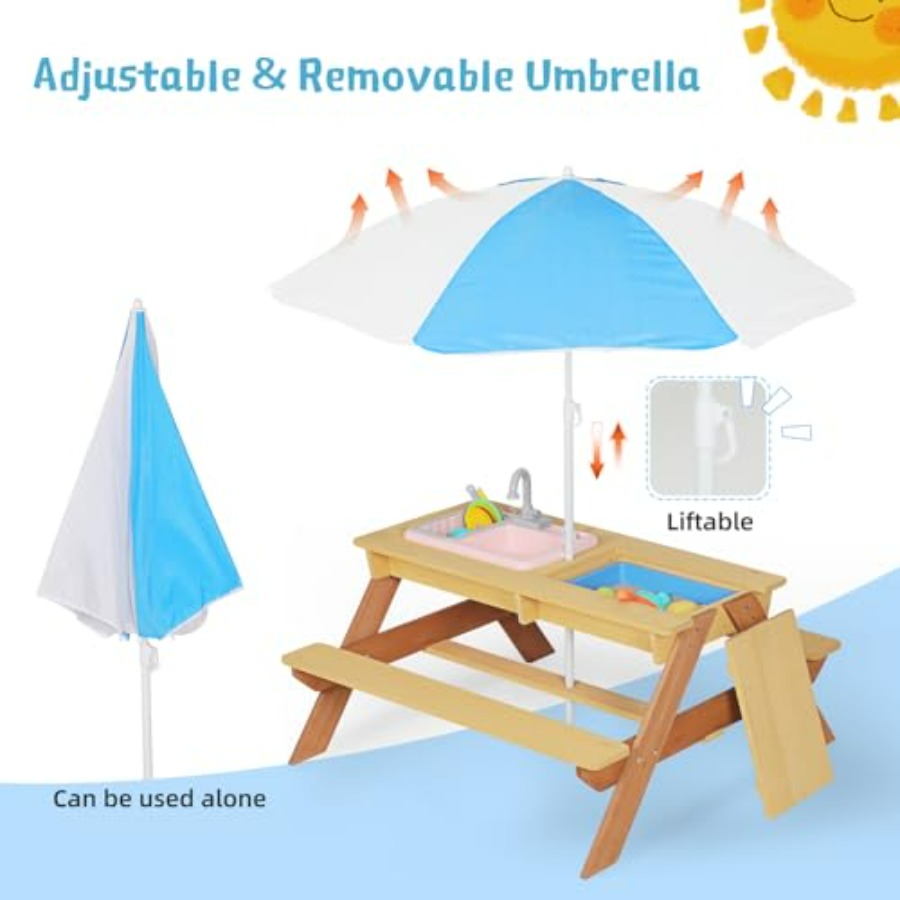 Açık hava çocuk piknik masası, - Kids Outdoor Umbrella For Table incelemesi ve fiyatı