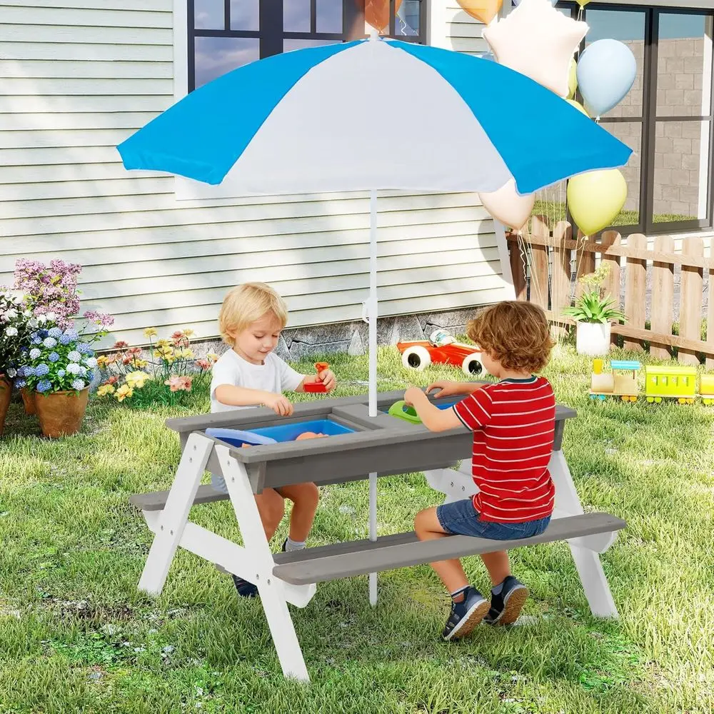 Çocuklar için 3'ü 1 Arada Ahşa - Kids Outdoor Umbrella For Table incelemesi ve fiyatı
