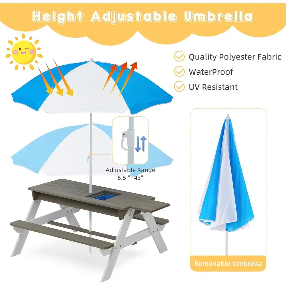 Çocuklar için 3'ü 1 Arada Ahşa - Kids Outdoor Umbrella For Table incelemesi ve fiyatı