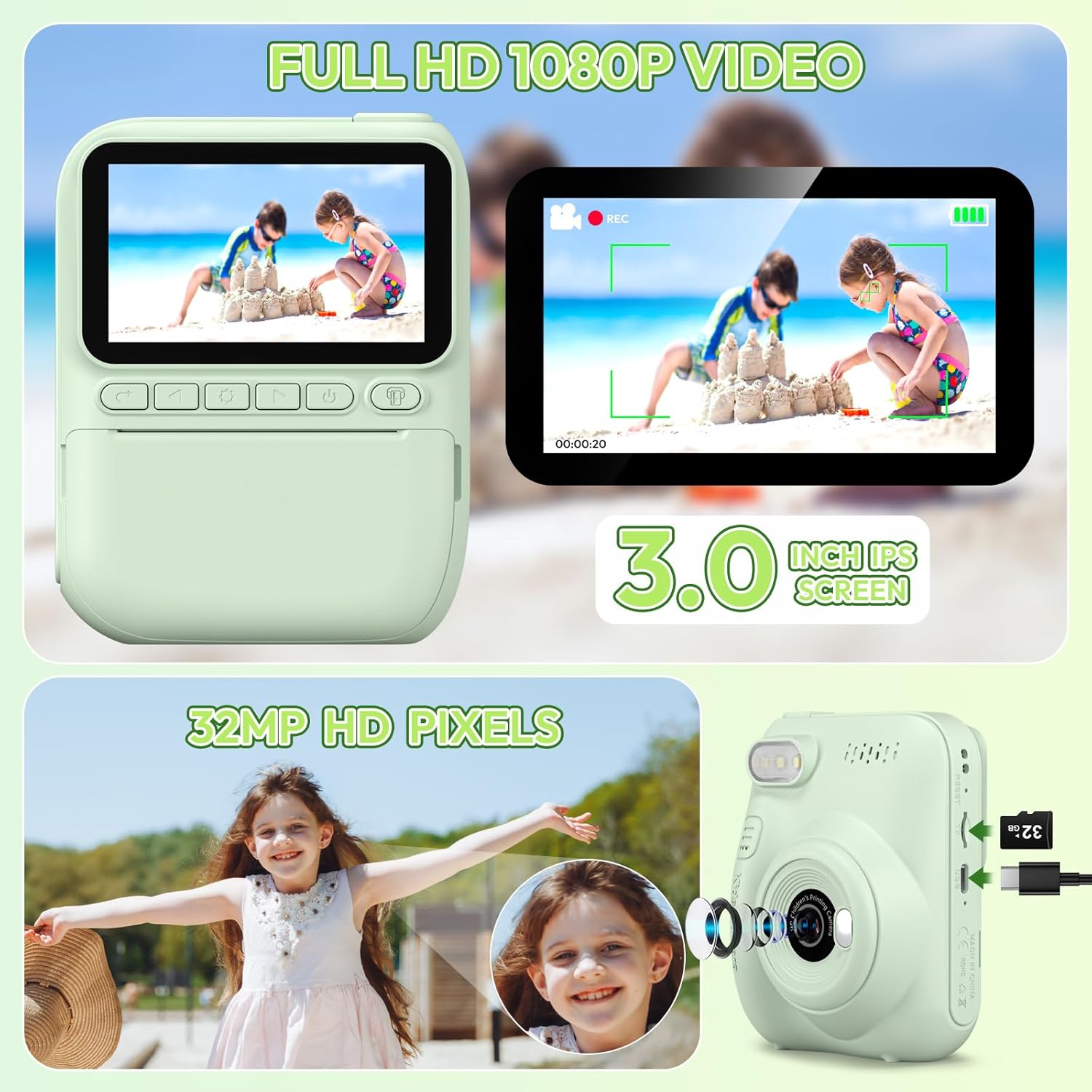 Anında Baskılı Çocuk Kamerası, - Kids Outdoor Gifts incelemesi ve fiyatı