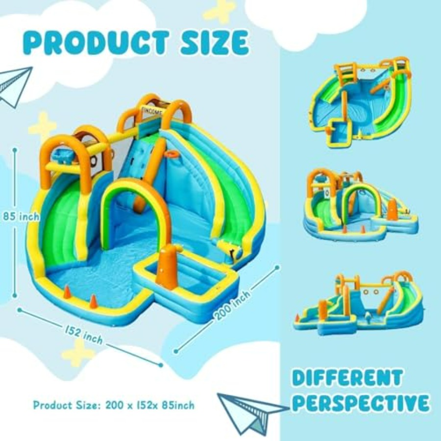 Çocuklar için sıçrama havuzu,  - Kids Outdoor Inflatable Water Slide incelemesi ve fiyatı