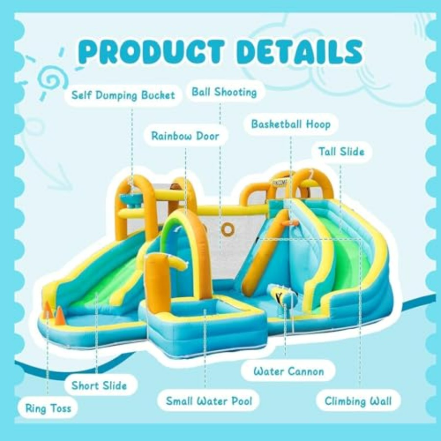 Çocuklar için sıçrama havuzu,  - Kids Outdoor Inflatable Water Slide incelemesi ve fiyatı