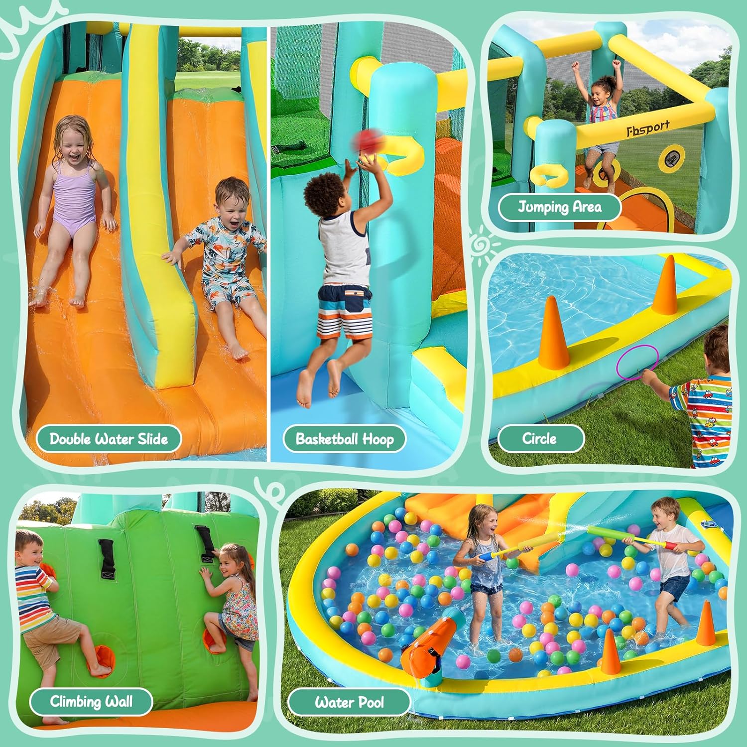 Çift Kaydıraklı Şişme Su Parkı - Kids Outdoor Inflatable incelemesi ve fiyatı