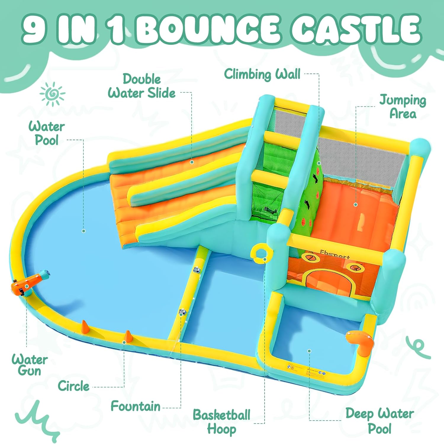 Çift Kaydıraklı Şişme Su Parkı - Kids Outdoor Inflatable incelemesi ve fiyatı