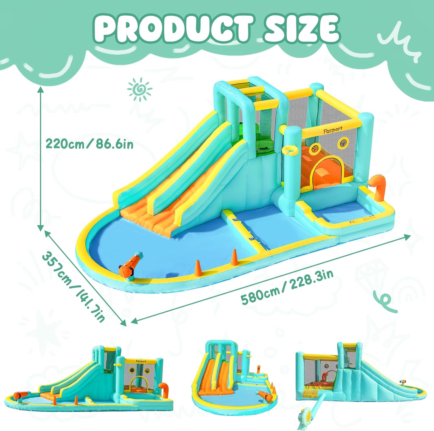 Çift Kaydıraklı Şişme Su Parkı - Kids Outdoor Inflatable incelemesi ve fiyatı