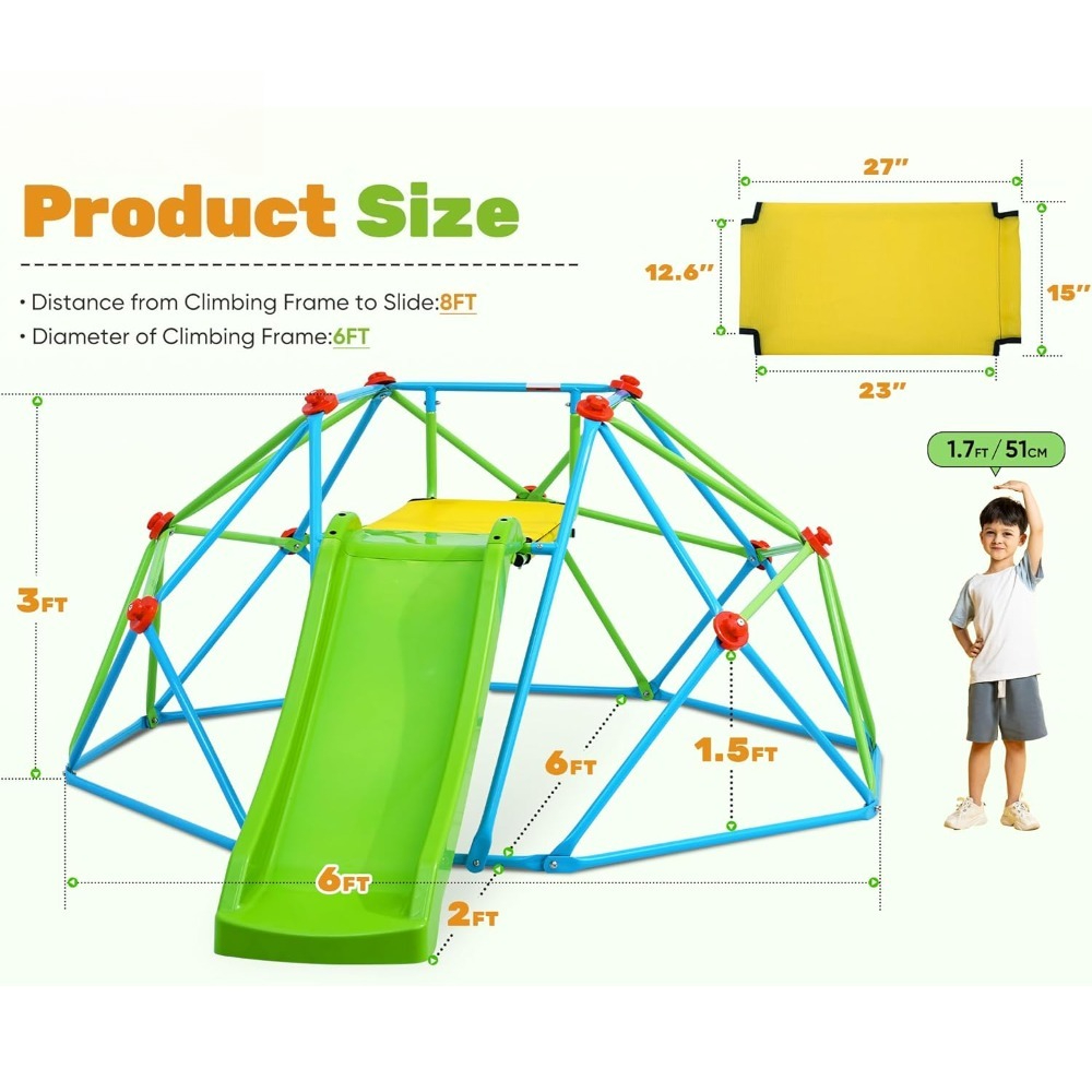 8FT Kaydıraklı Açık Hava Çocuk - Kids Outdoor Monkey Bar Set incelemesi ve fiyatı