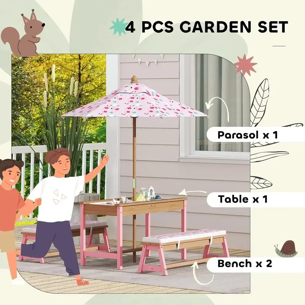 Şemsiye, Minderler ve Saklama  - Kids Outdoor Umbrella For Table incelemesi ve fiyatı