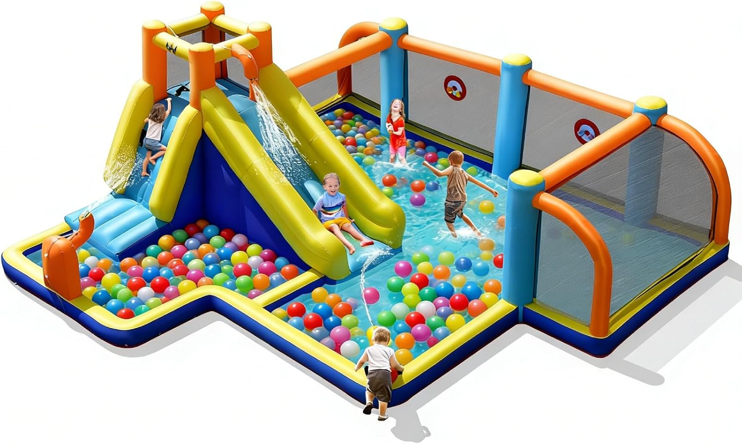 Şişme Su Kaydırağı, Çift Toplu - Kids Outdoor Inflatable incelemesi ve fiyatı