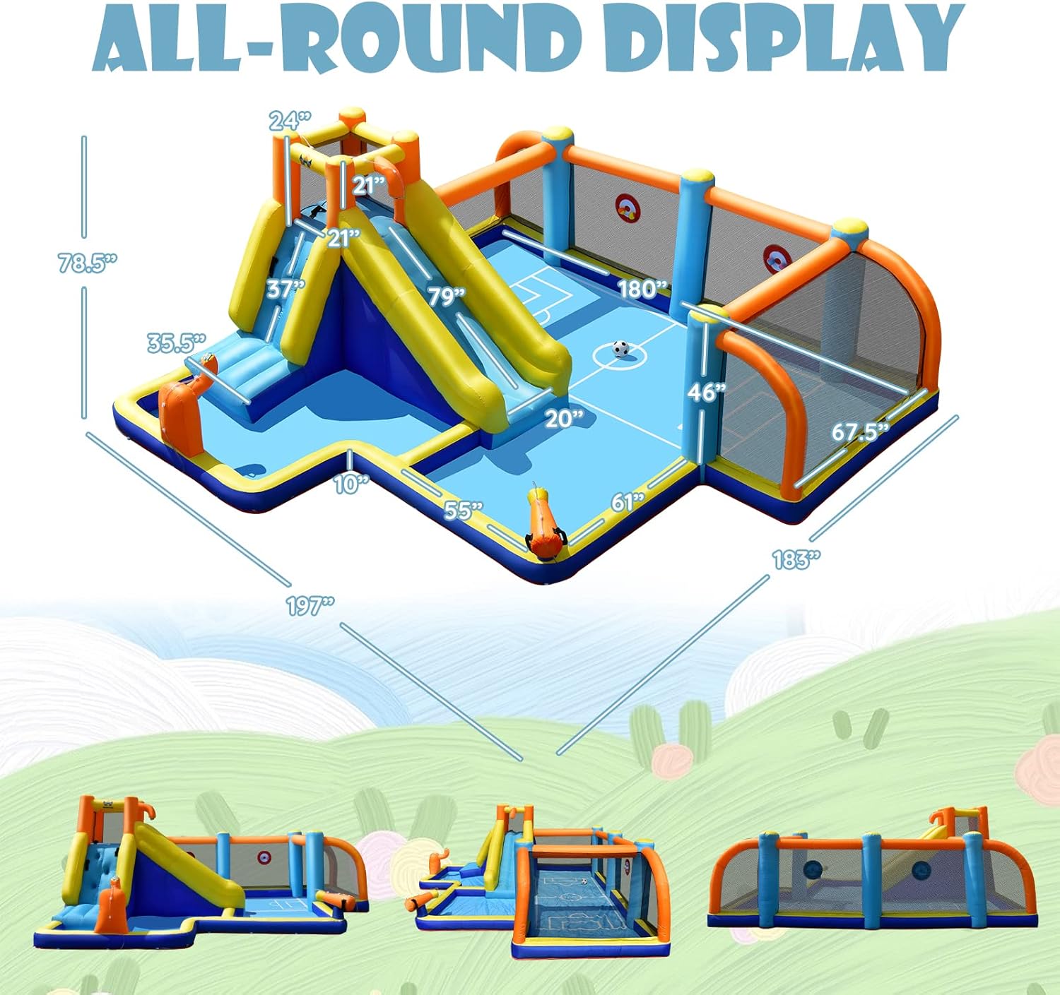 Şişme Su Kaydırağı, Çift Toplu - Kids Outdoor Inflatable incelemesi ve fiyatı