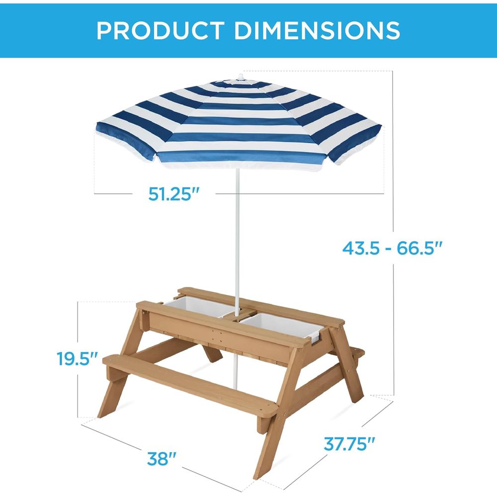 Çocuklar için Şemsiyeli Piknik - Kids Outdoor Umbrella For Table incelemesi ve fiyatı