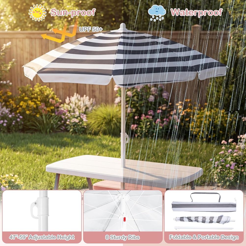 Çocuk Piknik Masası, Çıkarılab - Kids Outdoor Umbrella For Table incelemesi ve fiyatı